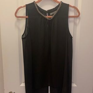 Chloe K Black blouse with beaded collar